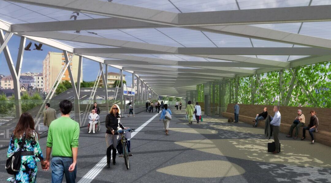 Avec sa passerelle piétonne Rayon Vert, la Gare de Renens devient le deuxième hub de mobilité de l’agglomération lausannoise.